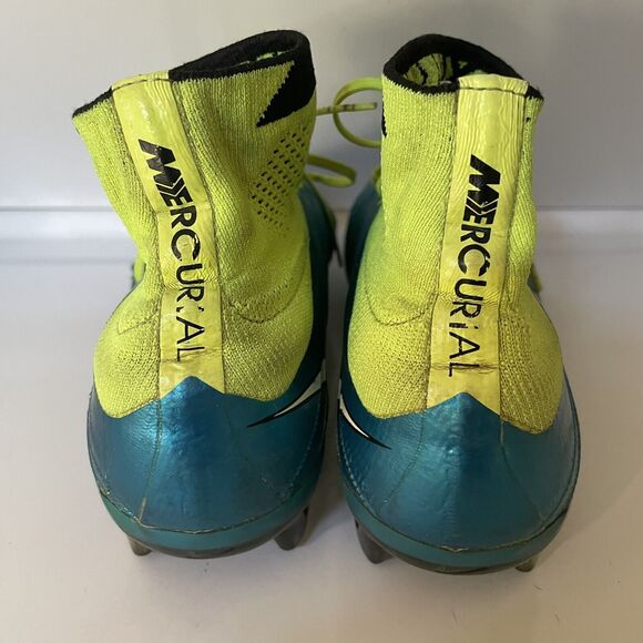 Nike Women’s Soccer Cleats 7.5 Mercurial Superfly Blue Lagoon Neon Volt *READ* - Picture 3 of 11